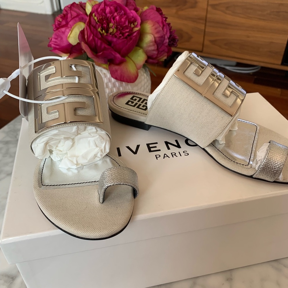 BRAND NEW Givenchy 10mm 4G Cotton Canvas Sandals